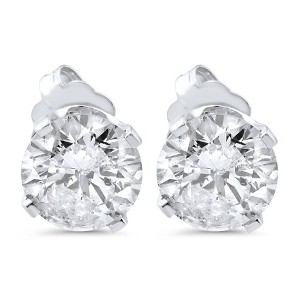 Pompeii3 1 3/8ct Diamond Studs 14K White Gold - 1 of 4