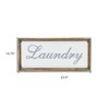 HomeRoots 11" X 24" Brown and White Laundry Wood and Metal Wall Decor - 3 of 4