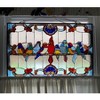Chloe Lighting Tiffany-Glass Featuring Gathering Birds Window Panel 32x20" - 2 of 4