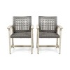 Christopher Knight Home Savannah Outdoor Acacia Wood and Wicker Dining Chairs (Set of 2) - 2 of 4