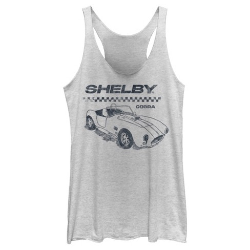 Women's Shelby Cobra Sports Car Sketch Racerback Tank Top - White