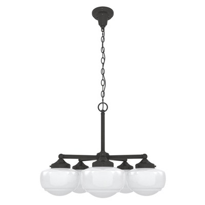 Hunter Fans 23.75" Saddle Creek Ceiling Light Noble Bronze Finish - 5 Bulb Chandelier for Indoor Spaces