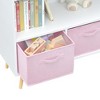 INFURNIC Decorative Bookshelf Kids Bookcase Book Display, Toy Storage Cabinet Organizer With Collapsible Fabric Drawers, Pink, 35.43"*11.02"*23.62" - 2 of 4