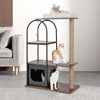 Costway 47" Large Cat Tree Tower with Top Perch Cat Bed Cat Condo Scratching Posts Indoor Black/White - 4 of 4