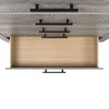 FurniFact,Gray 2-Drawer Wood Nightstand with Metal Handles - 4 of 4