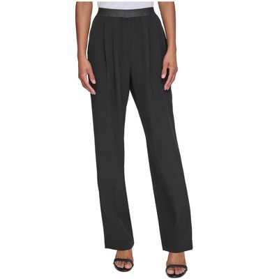 Calvin Klein Womens Solid Casual Wide Leg Pants