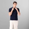 Members Only Men's Cable Knit Vintage Short Sleeve Polo Cardigan Sweater - 2 of 4
