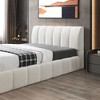 King Size Upholstered Platform Bed with Headboard for Bedroom - 3 of 4