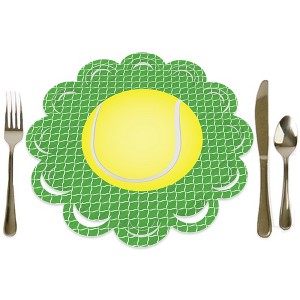 Big Dot of Happiness You Got Served Tennis - Baby Shower or Tennis Ball Birthday Party Round Table Decorations - Paper Chargers Place Setting For 12 - 1 of 4