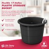 Life Story Large 17 Gallon Flexible Plastic Storage Bucket Container with Easy Grip Rope Handles for Indoor and Outdoor Storage, 8 Pack - 4 of 4