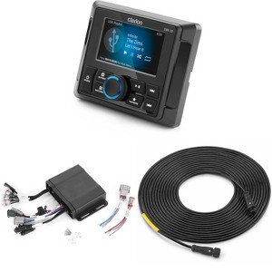 Clarion CMM-30BB Hideaway Marine Source Unit NMEA 2000® & CMR-30 Wired Marine Remote with 2.4" LCD Display & 25' cable - 1 of 4