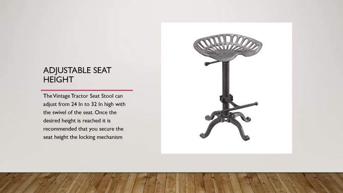 Adjustable Tractor Seat Counter Height Barstool - Carolina Chair & Table, 6 of 9, play video