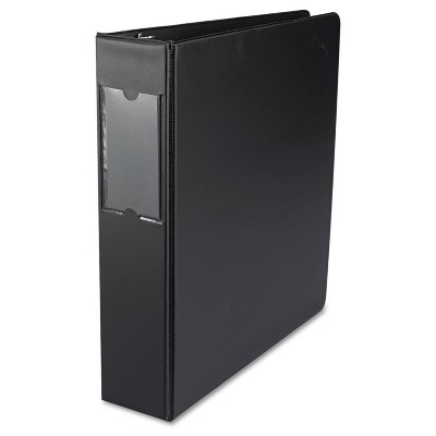 UNIVERSAL Economy Non-View Round Ring Binder With Label Holder 2" Capacity Black 34411