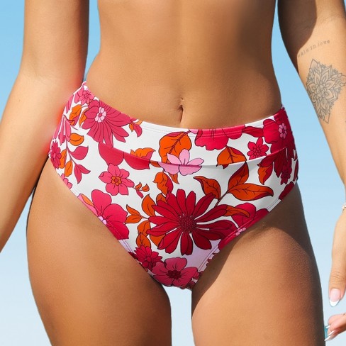 Women's Floral High Waist Bikini Bottom - Cupshe : Target