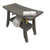 CoastalVouge® Satori® 24" Teak Wood Shower Bench with Shelf in Antique Gray Finish - 3 of 4