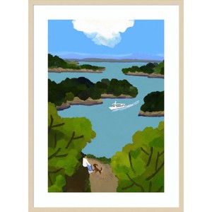 30" x 41" Sea of Japan by Hiroyuki Izutsu Wood Framed Wall Art Print - Amanti Art: Modern Lithograph, Hardwood Frame, Wire Mount - 1 of 4