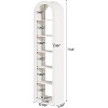 Lantine 74.8" Tall Arched Bookshelf, 6-Tier Narrow Open Bookcase, Floor Standing Corner Display Shelves for Small Space, Living Room - 3 of 4