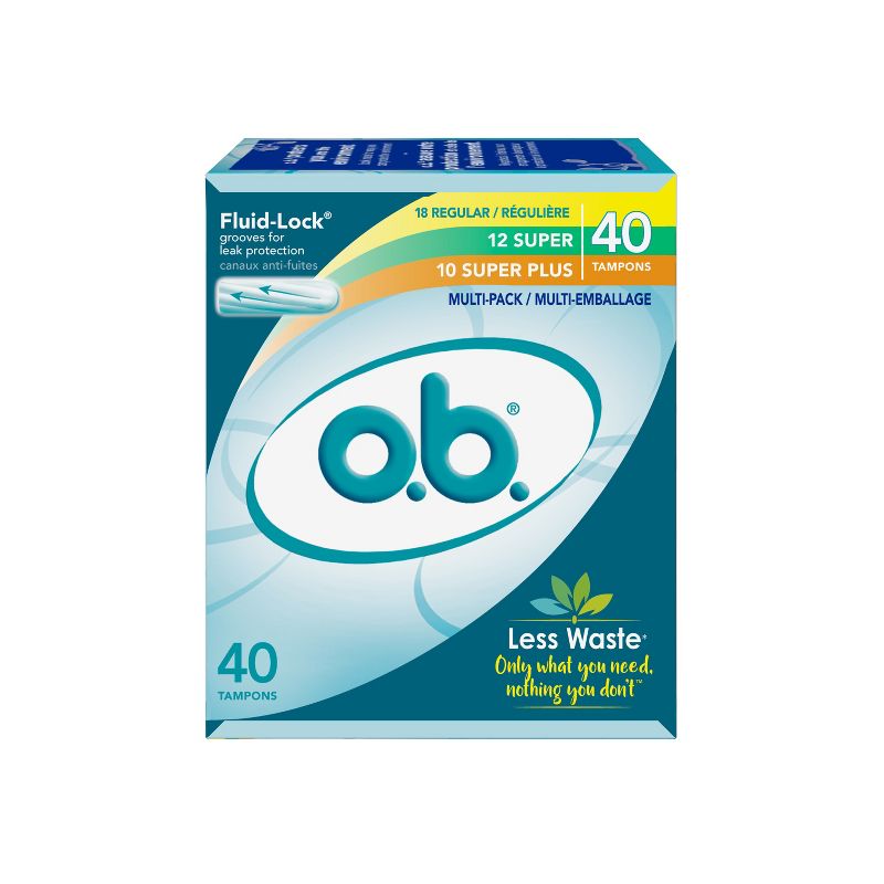 o.b. Applicator-Free Digital Tampons - Multipack (18 Regular/12 Super/10 Super Plus Absorbency) - Unscented - 40ct, 3 of 10