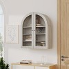 Small Arched Wall Cabinet with Acrylic Doors & Adjustable Shelves, Wall Mounted Storage Cabinet for Bathroom, Kitchen, Laundry Room - 4 of 4