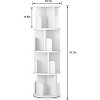 Rotating Bookshelf,4-Tier Bookcase Storage Rack,Corner Spinning Book Shelf for Small Space, Wood Revolving Bookcase Organizer for Bedroom,Living Room - 2 of 4