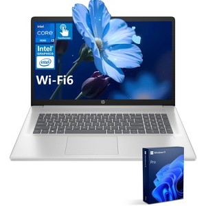 HP Essential 17.3" HD+ Touch Laptop, i3-N305, UHD Graphics, 16GB DDR4, 128GB eMMC + 1TB SSD, Wi-Fi 6, Windows 11 Home, Silver - 1 of 4