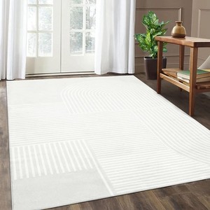 Coucheta Washable Rug Collection - Modern Abstract Area Rugs, Non-Slip Stain Resistant Low Pile for Dining Room, Bedroom & More - 1 of 4