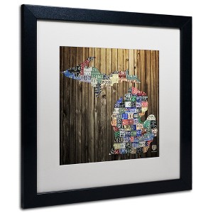 Trademark Fine Art -Design Turnpike 'Michigan Counties License Plate' Matted Framed Art - 1 of 4