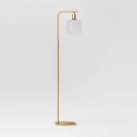 Floor Lamp Brass with Glass Shade (Includes LED Light Bulb) - Threshold™