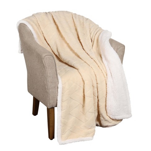 Nuuk Jacquard Lattice Fleece Plush Reversible Throw Blanket Medium