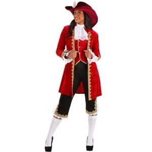HalloweenCostumes.com Deluxe Women's Captain Hook Pirate Costume,  Vest, Jabot, Pants, Hat - 1 of 4