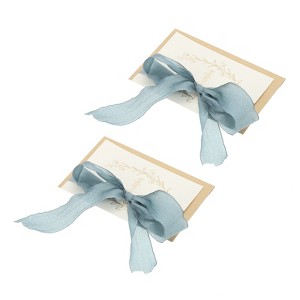 Unique Bargains Wedding Vows Books Ribbon Card 6.7x4.7 Inch 2 Pcs - 1 of 4