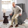 Power Lift Recliner Chair with Heat & Massage - Electric PU Leather Recliner for Elderly, Remote Control, 2 Side Pockets - Power Rising Recliner Sofa - 2 of 4