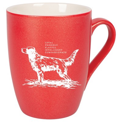 Elanze Designs 10 Ounce Ceramic Decorative Laser Engraved Giftable Novelty Tea Coffee Cup Mug Crimson Red Dog Loyal Friendly Playful Intelligent