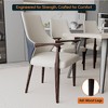 LeisureMod Elm Modern Dining Arm Chair in Leather Upholstery with Wood Legs for Mid-Century Kitchen and Home, Set of 4 - 4 of 4