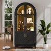 GlasFlength Decorative Storage Cabinets Modern Chic Organizer for Stylish Living Room Spaces, Black,36”*17.5”*74.8" - 2 of 4