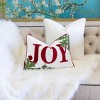 Gulches Embroidered Christmas Throw Pillow ¨C 14x20" Red & White Velvet Lumbar Cushion with Green Holiday Accents - 3 of 4