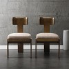Upholstered Side Dining Chairs Set of 2, Kitchen Chairs with Curved Open Back, Living Room,Kitchen,Lounge - 2 of 4