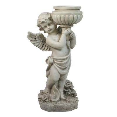 Northlight 17" Cherub Angel Holding a Bird Bath Outdoor Garden Statue