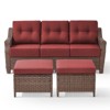 Belord 6" Thick Cushion Outdoor Sofa Patio Couch, Patio Furniture 74.8" Wide Sofa with Brown Round Wicker Comfort High Back Patio Couch for Porch - 4 of 4