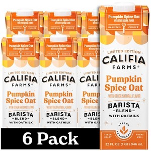 Califia Farms - Pumpkin Spice Oat Barista Blend Oat Milk - 32 Oz (Pack of 6) - 1 of 4