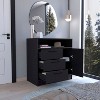 CAVINAS 3-Drawer Dresser with 1 Cabinet and 1 Shelf,Modern Storage Dresser with Wood Finish,Door Cabinet for Bedroon and Entryway,Black - 2 of 4