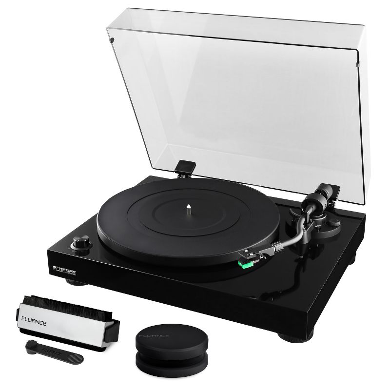 Fluance RT81 Elite Vinyl Turntable Record Player, Audio Technica Cartridge with Record Weight and Vinyl Cleaning Kit, 1 of 10