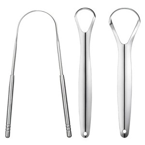 3 PCS Metal Tongue Scraper, Tongue Scrapers for Adults, Stainless Steel Tounge Scrappers, Tounge Scraper - 1 of 4