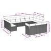 vidaXL 13 Piece Patio Sofa Set with Cushions Gray Poly Rattan - Without Table - 3 of 4
