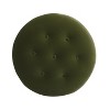 Christopher Knight Home Jonathan 24" Button-Tufted Round Velvet Upholstered Ottoman with Tassel Rope, Green - 3 of 4
