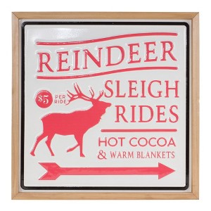 Reindeer Rides Wall Sign 15.5"SQ - 1 of 2