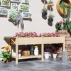 Outsunny Raised Garden Bed, Wood Elevated Planter Box with Side Table, Bottom Shelf, Bed Liners and Drainage Holes - 2 of 4