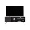 Vynxaria Contemporary TV Stand, Storage Unit, 1 Door, 3 Shelves, Black, Compact Design - 4 of 4