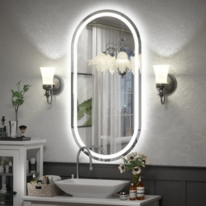 pmir Super Bright 192 LEDs/m LED Lighted Anti-Fog Tempered Glass Irregular Bathroom/Vanity Mirror with ETL & 3-Year Warranty - 1 of 4