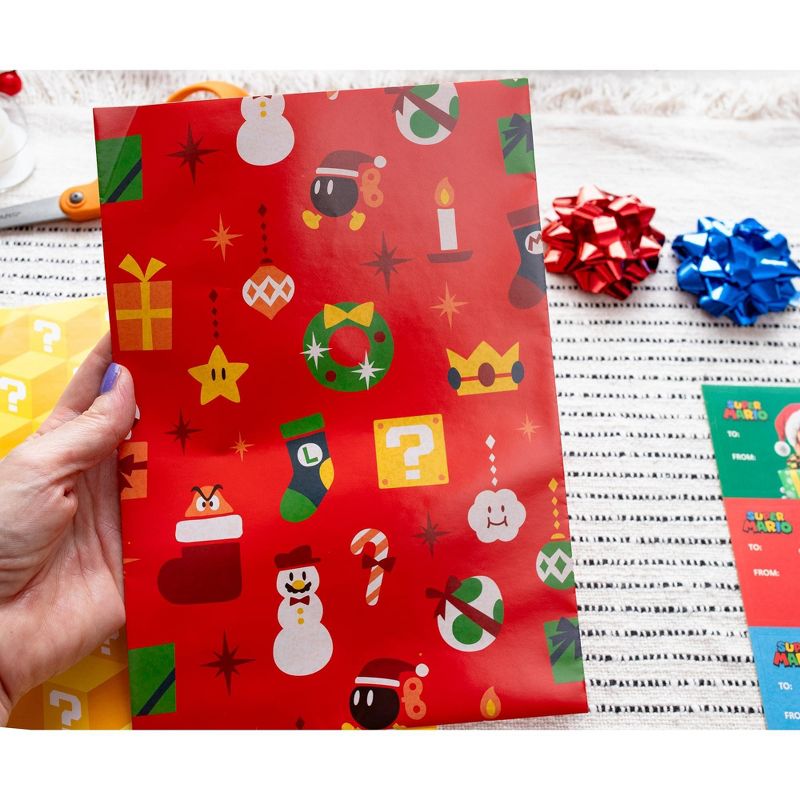 Super Mario Bros. 9-Piece Holiday Wrapping Paper Kit, 5 of 10